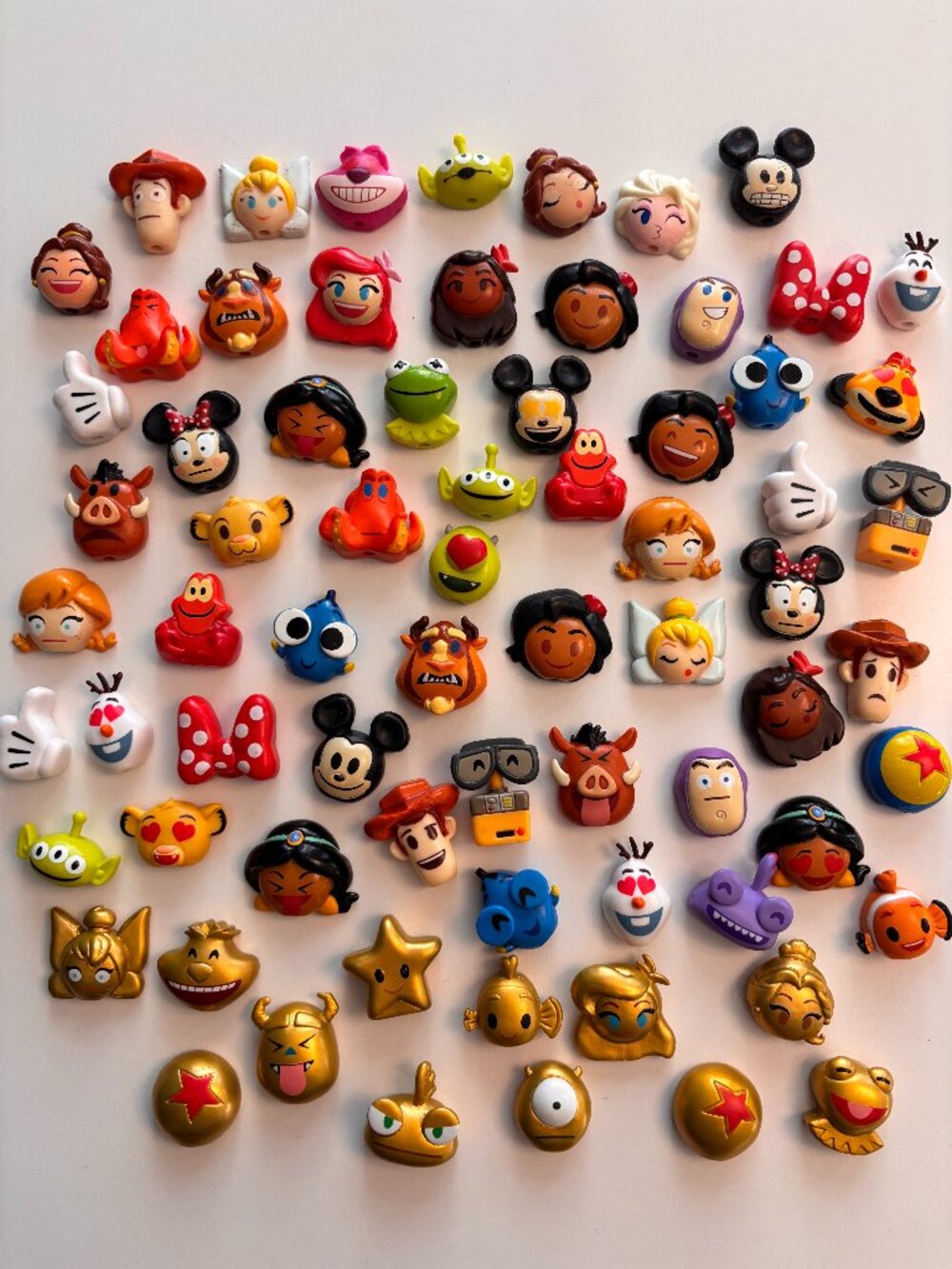 Disney Pixar Mini Character Collectibles Lot of 70 – 2016 VTC – 12 Gold Figures